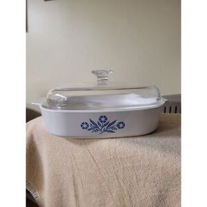 Vintage Corning Ware Cornflower Blue A-10-B Casserole Dish 2.5 Qt with Pyrex Lid
